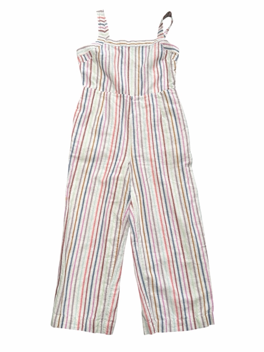 Gap Linen+Cotton Multicoloured Striped Wide Leg Jumpsuit Sz 6